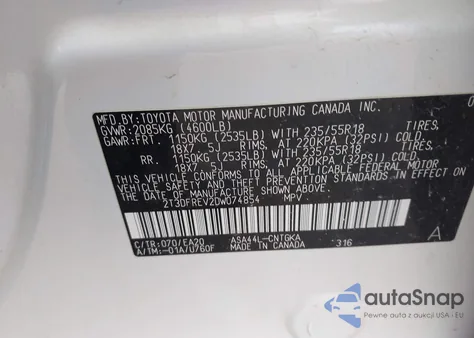 2013 Toyota Rav4 Limited из США, поврежденный, VIN 2T3DFREV2DW074854